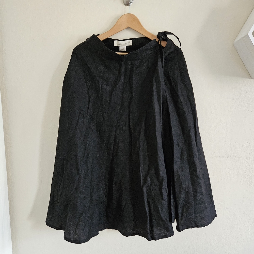 notPERFECTLINEN Black Midi Skirt
